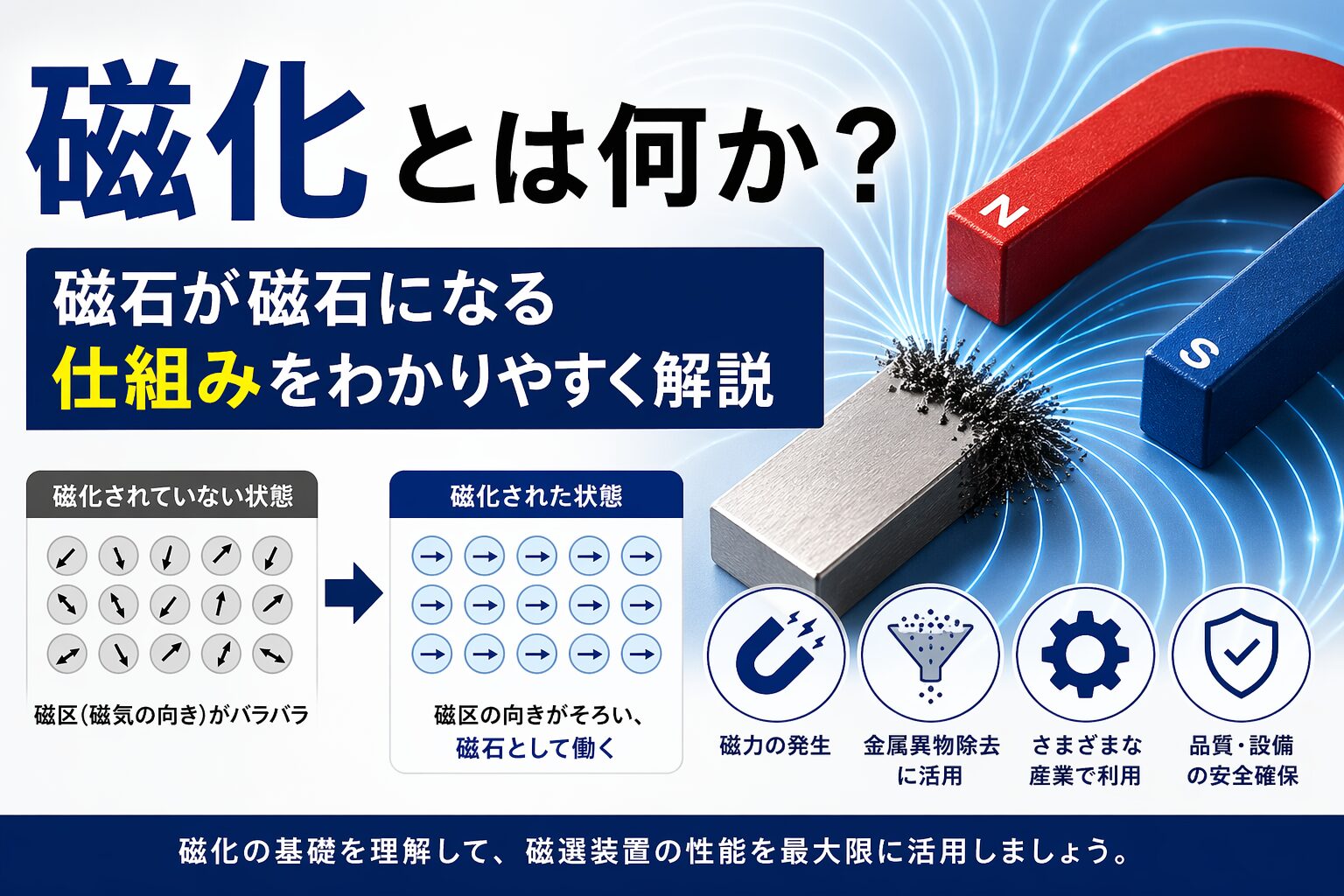 磁化とは何か?磁石が磁石になる仕組みをわかりやすく解説