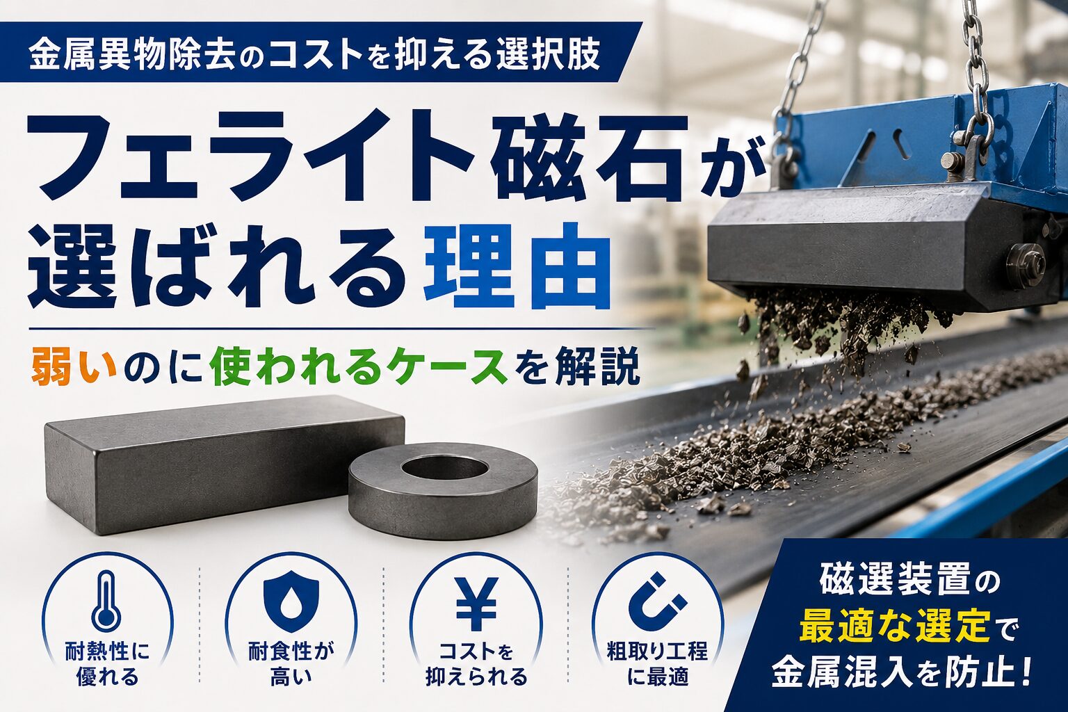 フェライト磁石が選ばれる理由｜弱いのに使われるケースと最適な活用法