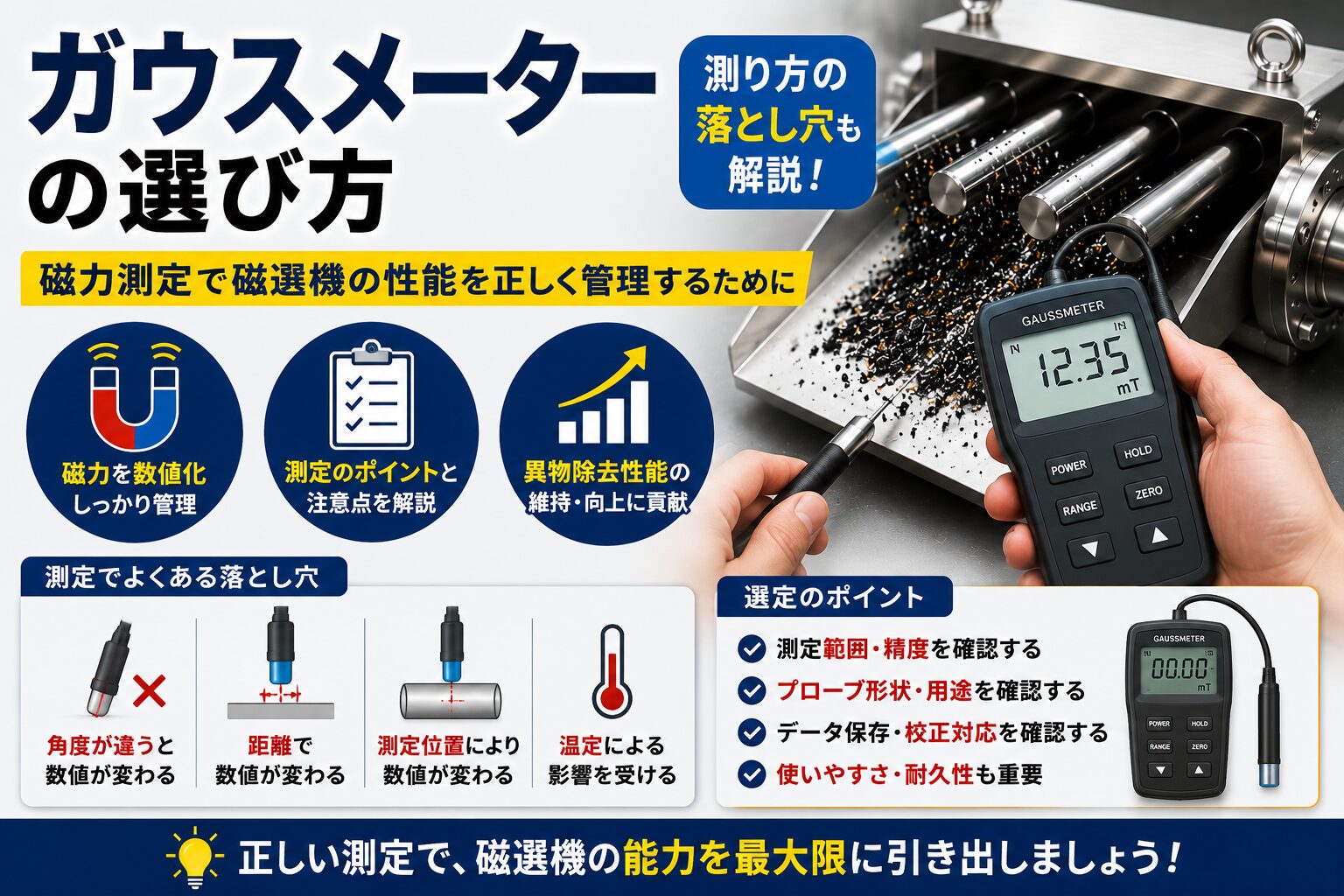 ガウスメーター(磁力測定器)の選び方