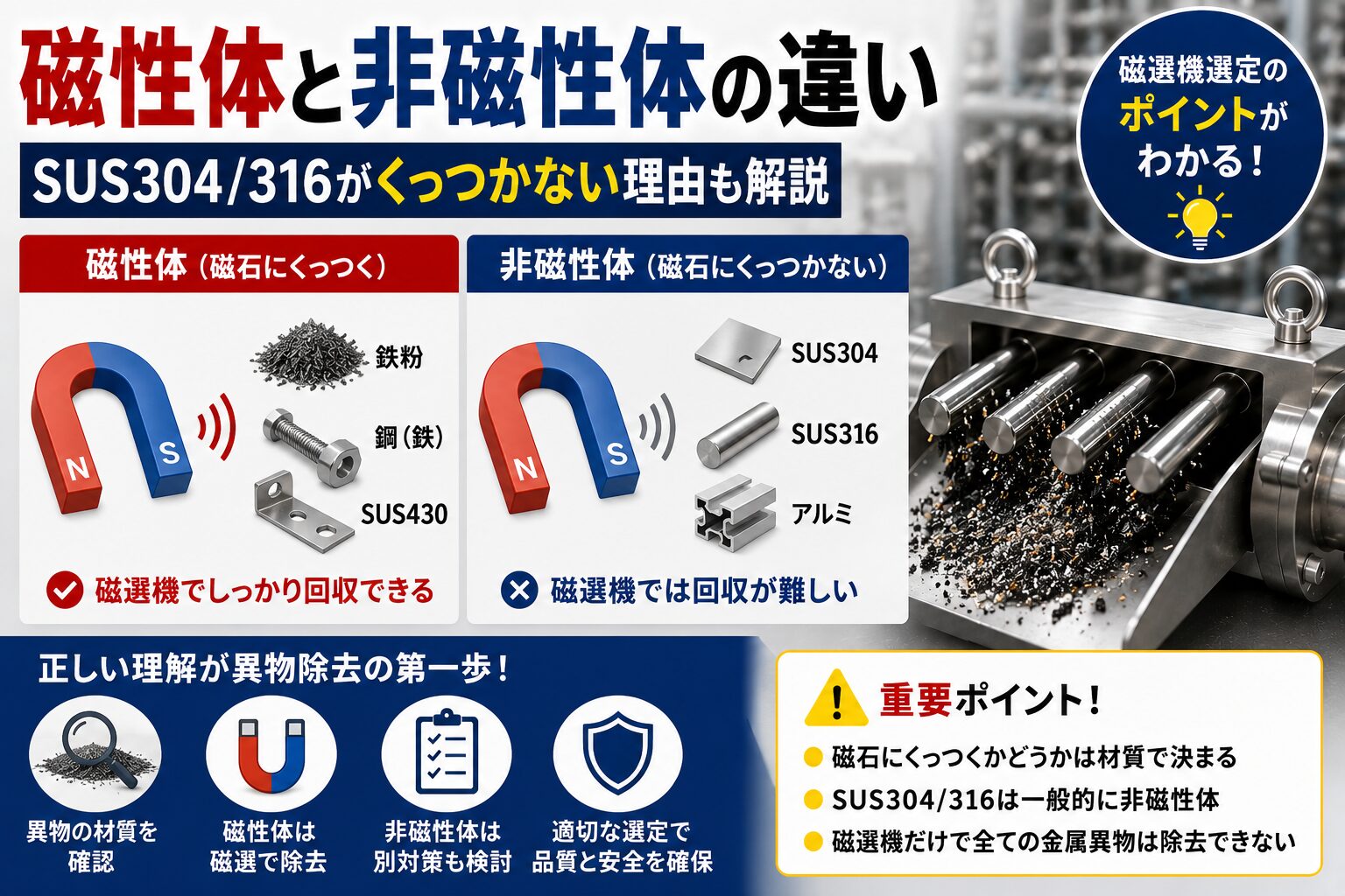 磁性体と非磁性体の違いとは