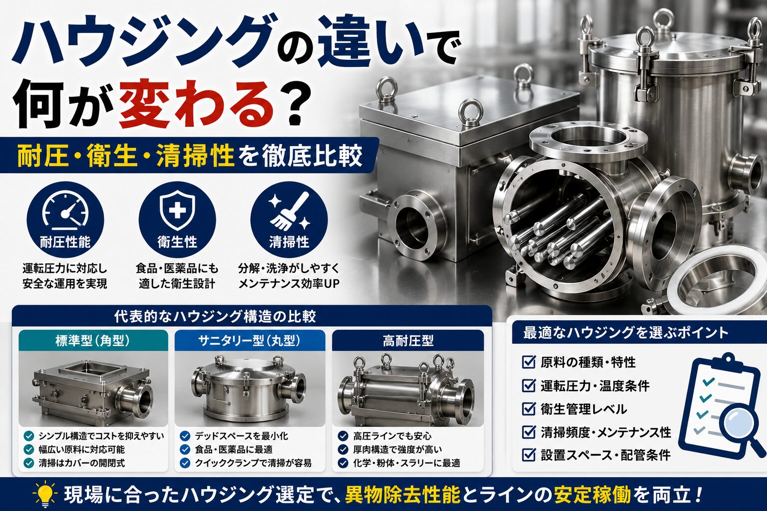 磁選機のハウジングの違いで何が変わる