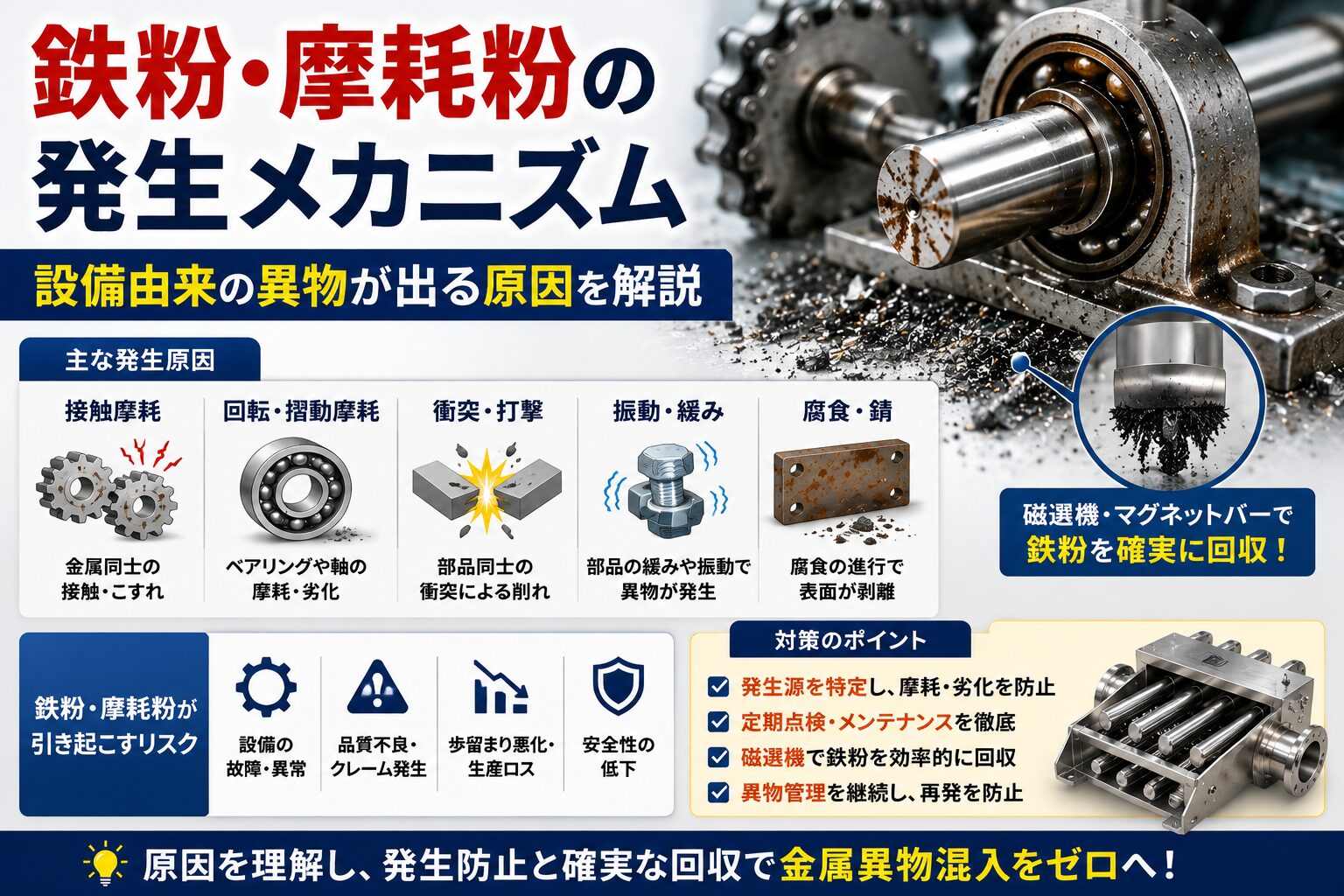 鉄粉・摩耗粉の発生メカニズムとは